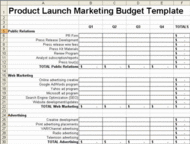 Product Launch Plan Marketing Budget screenshot